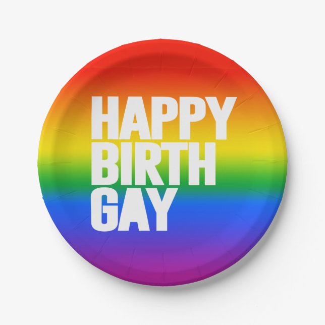 Happy Birthgay Paper Plate (Front)