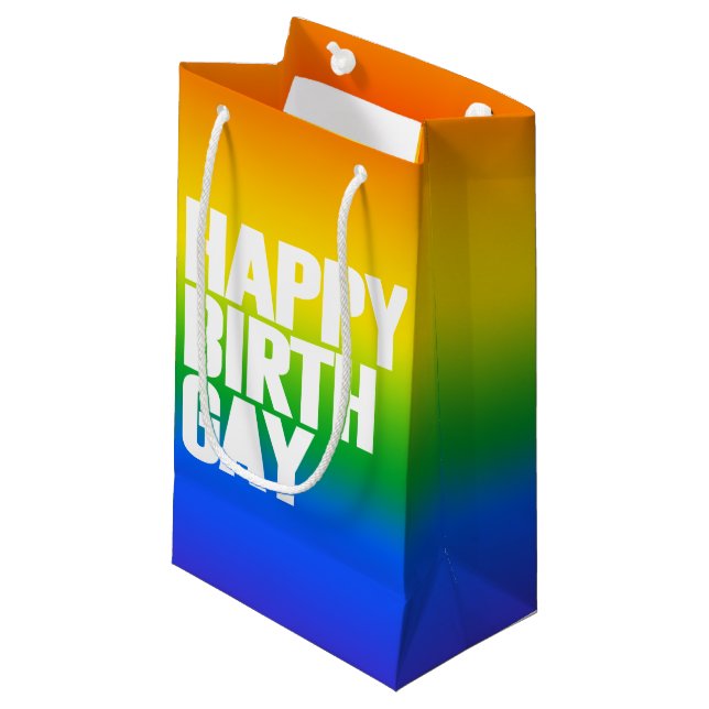 Happy Birthgay Small Gift Bag (Front Angled)