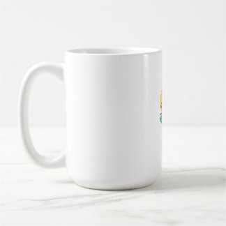 Happy Bitcoin Wearing Sunglasses Surfing a Blockch Coffee Mug