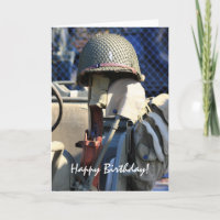 Happy Bithday Military Helmet greeting card