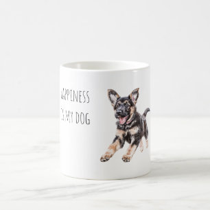 Happy Black Cream Dog  Coffee Mug