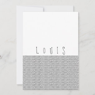 HAPPY   Black dotted birth announcement card