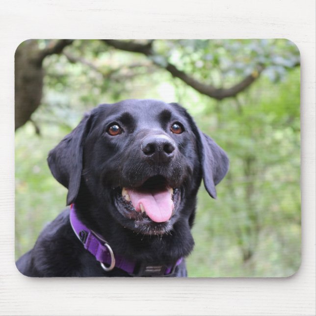 Happy Black Labrador Mouse Pad (Front)