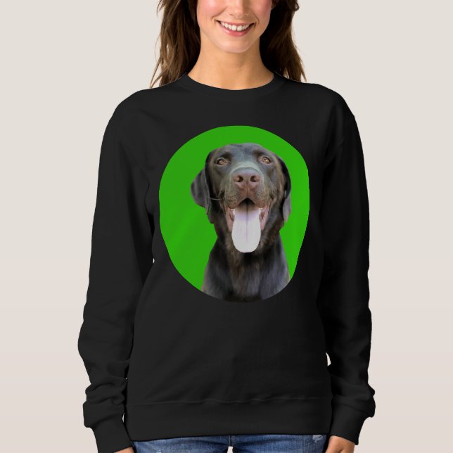 Happy Black Labrador Retriever Dog Sweatshirt (Front)