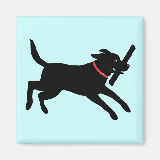 Happy Black Labrador Retriever | Running Black Lab Magnet