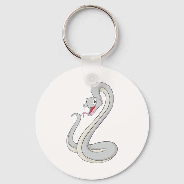 Happy Black Mamba Snake Key Ring (Front)