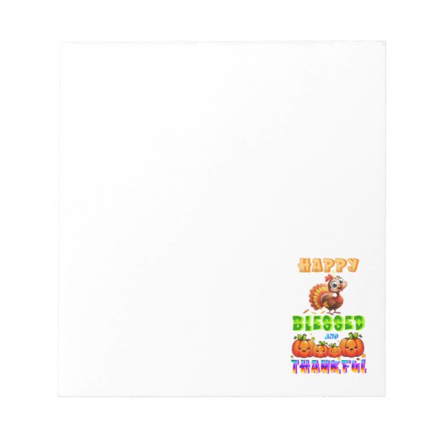 Happy Blessed And Thankful Notepad (Front)