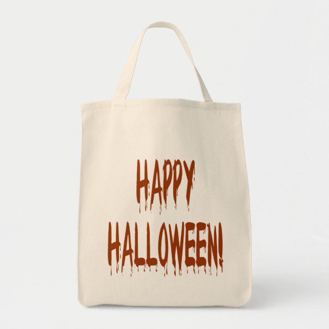 Happy Bloody Halloween Tote Bag (Front)