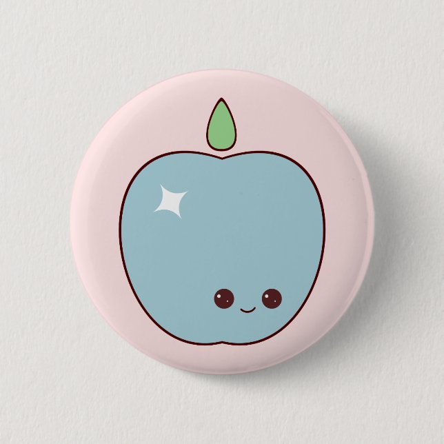 Happy Blue Apple Pin (Front)