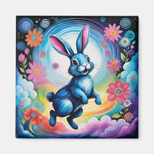 Happy Blue Bunny Dream Joy Magnet