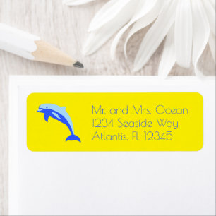 Happy Blue Dolphin, Cute Tropical Ocean Cartoon