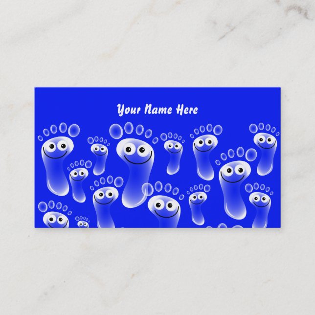 Happy Blue Feet, Your Name Here Business Card (Front)