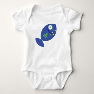 Happy Blue Fish Baby Tee