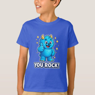 Happy Blue Monster You Rock Thumbs Up T-Shirt