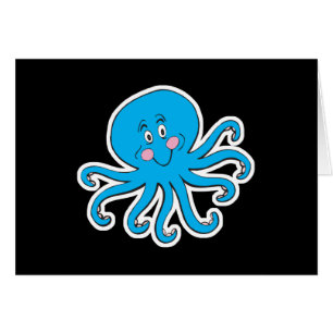 happy blue octopus