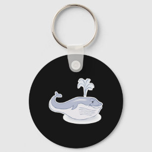 happy blue whale key ring