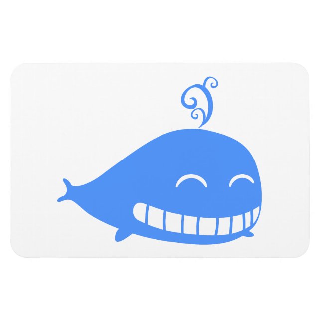 Happy Blue Whale Magnet (Horizontal)