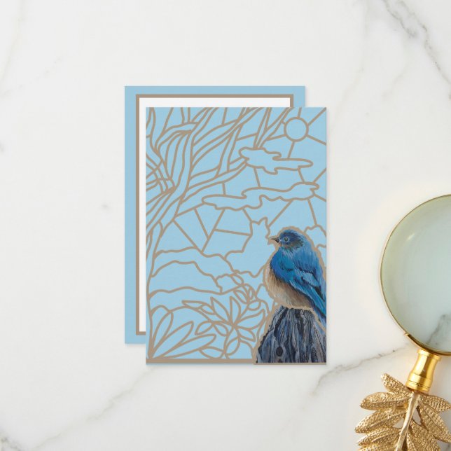 Happy Bluebird Thank you Card (Front/Back In Situ)