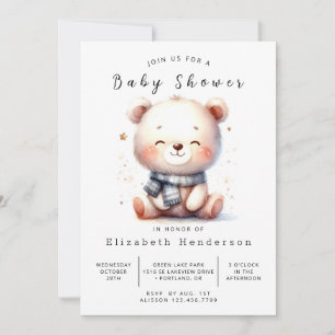 Happy Boho Bear Baby Shower Invitation