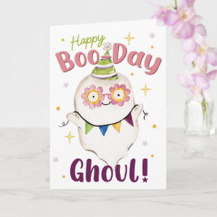 Happy Boo-Day Ghoul – Cute Ghost Halloween Card