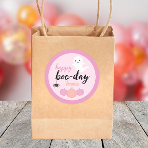 Happy Boo-Day Halloween Birthday Classic Round Sticker