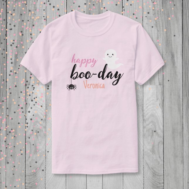 Happy Boo-Day Halloween Birthday T-Shirt (Custom Halloween Birthday Shirt)