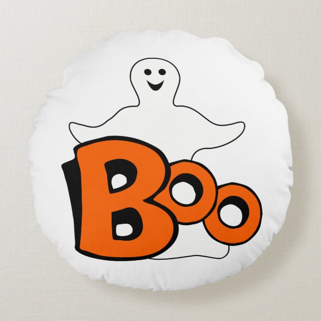 Happy Boo Ghost Round Cushion (Front)