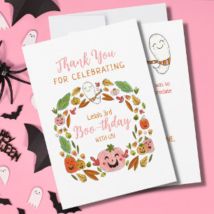 Happy Boo-thday Pink Party Thank You Card
