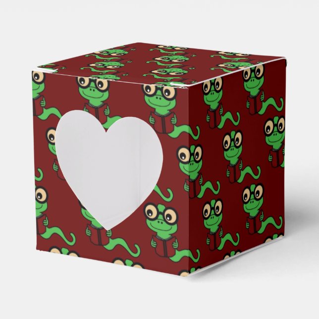 Happy Bookworm Red Favour Box (Front Side)