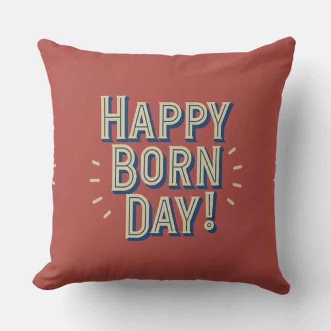 Happy Born Day Cake Cushion (Front)