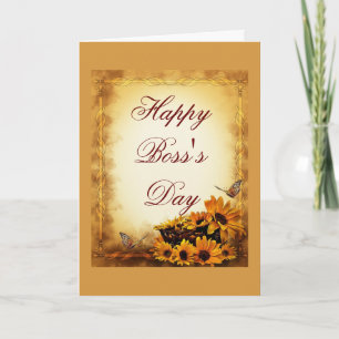 Happy Boss's Day for boss with sunflowers Card