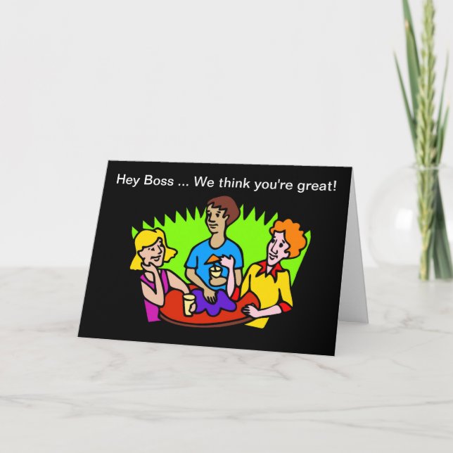 Happy Boss's Day from staff with custom text Card (Front)