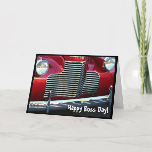 Happy Boss's Day  Red Classic Car greeting card