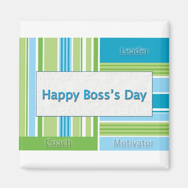 Happy Boss's Day Stripes Magnet (Front)