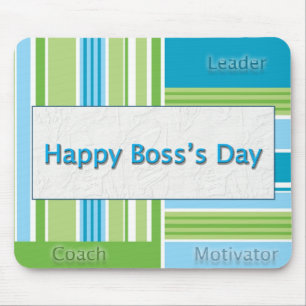 Happy Boss's Day Stripes Mouse Pad