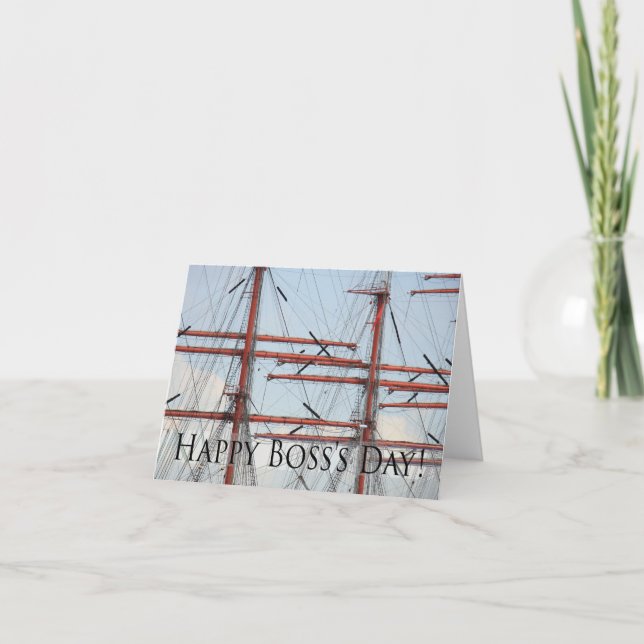 Happy Boss's Day Tall Ship Card (Front)