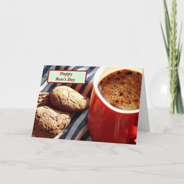 Happy Boss's Day with coffee and cookies Card (Front)