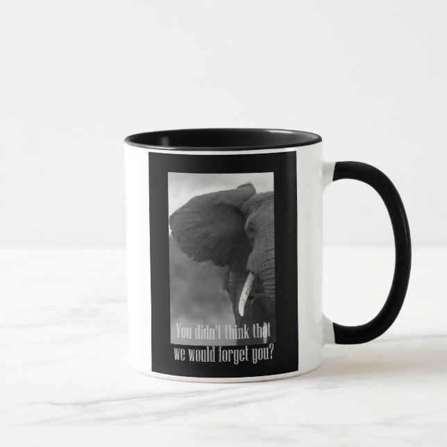 Happy Boss's Day with elephant black & white photo Mug (Right)