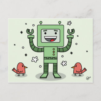 Happy Bot and Friends - PostCard