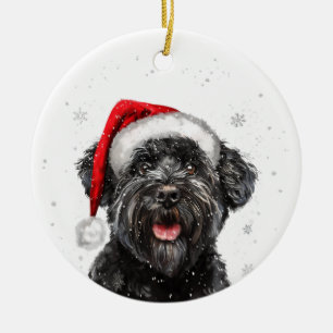 Happy Bouvier Dog Christmas Personalized Ceramic Tree Decoration