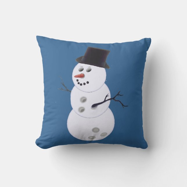 Happy Bowlidays Snowman Cushion (Front)