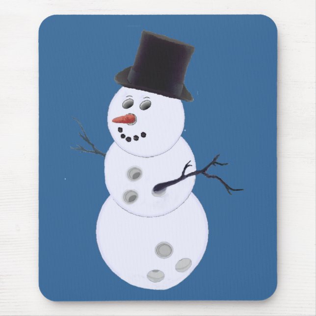 Happy Bowlidays Snowman Mouse Pad (Front)