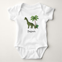 Happy Brachiosaurus Dinosaur With Custom Kids Name