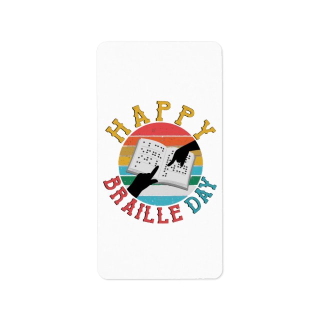 Happy Braille Day Label (Front)