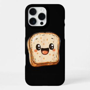 Happy Bread Slice Cartoon Smiling Toast iPhone 16 Pro Max Case