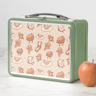 happy breakfast metal lunch box