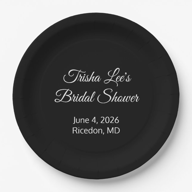 Happy Bridal Shower White Paper Plate (Front)
