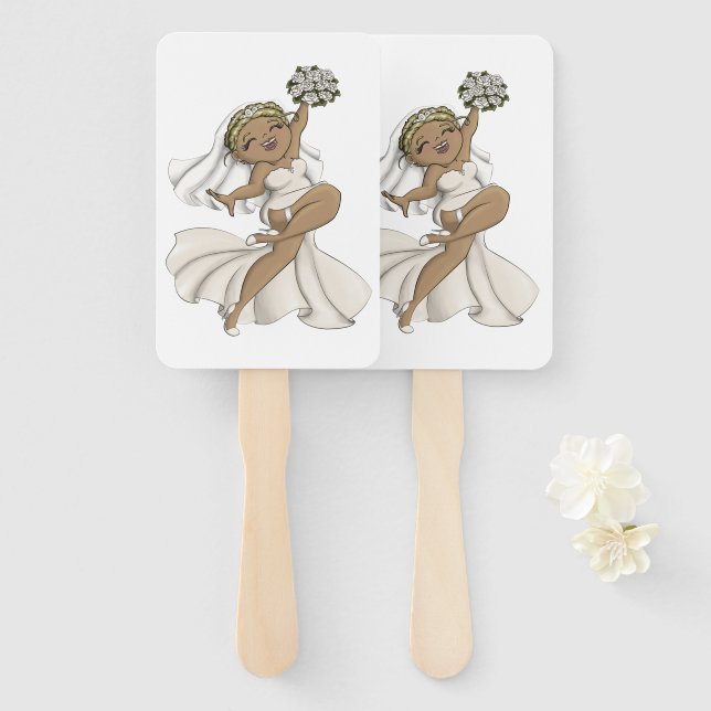 Happy Bride 02 Hand Fan (Front and Back)