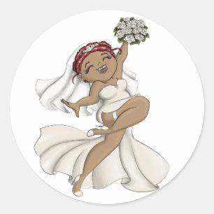 Happy Bride 04 Classic Round Sticker
