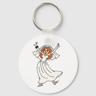 Happy Bride On Wedding Day Key Ring